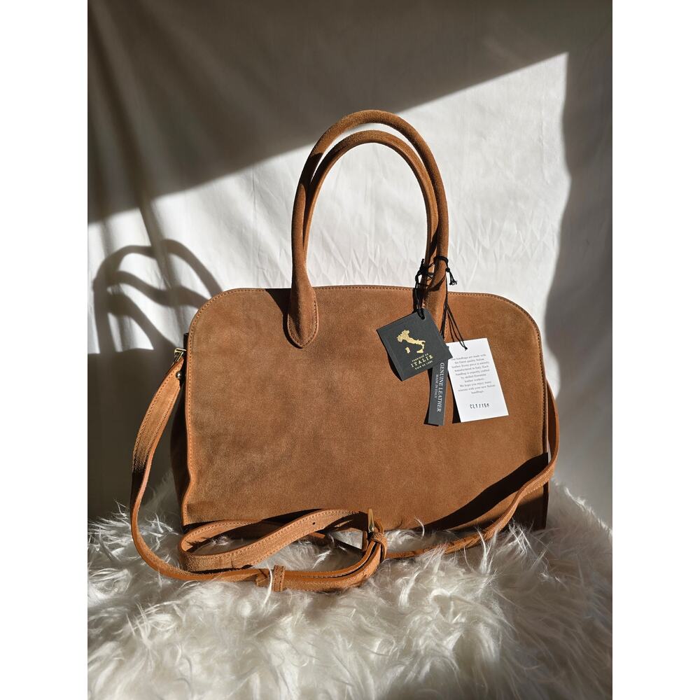 NWT-CLAUDIA FIRENZE VIRAL "CARAMEL" Made In Italy Suede MARGUAX Satchel